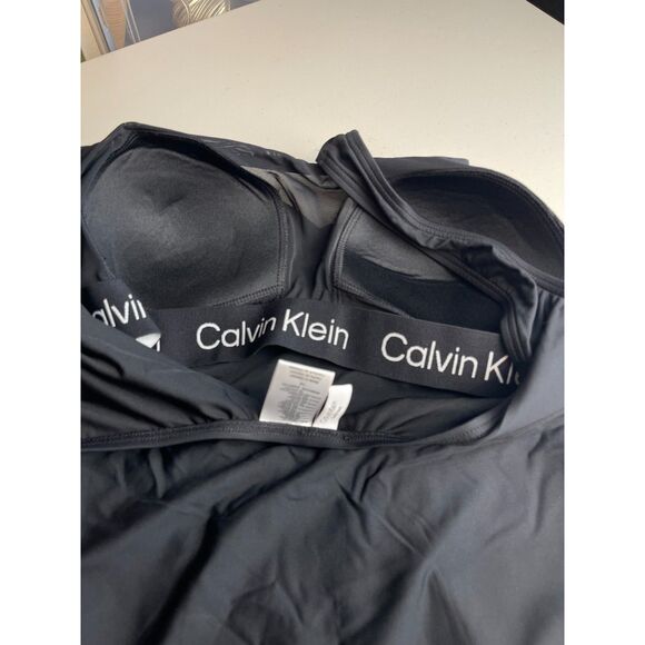 Calvin Klein Black Wrap One-Piece Swimsuit – Size 14 - Picture 5 of 6